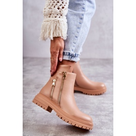 PG1 Női bőrcsizma cipzárral bézs Navarra 1