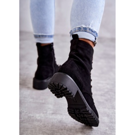 PG1 Fekete Malesia velúr csizma dekoratív csíkokkal 2