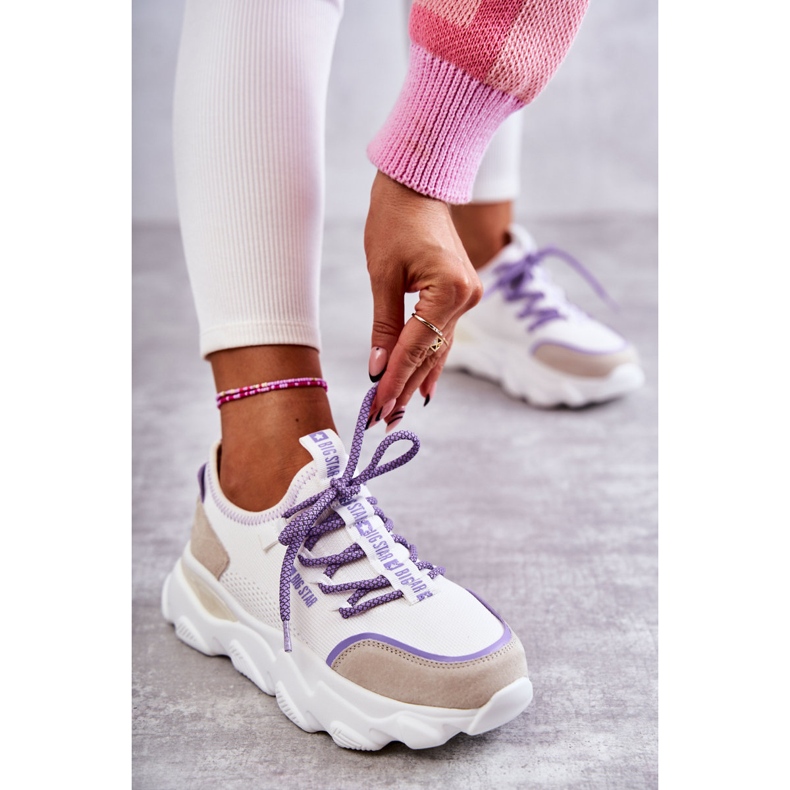 Női tornacipő Memory Foam System Big Star KK274029 fehér lila 2