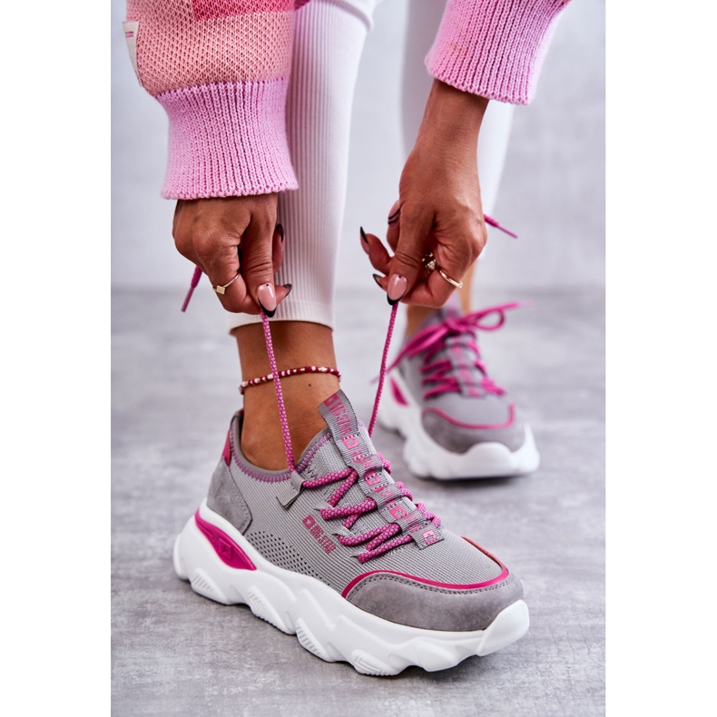 Női tornacipő Memory Foam System Big Star KK274030 szürke rózsaszín 2