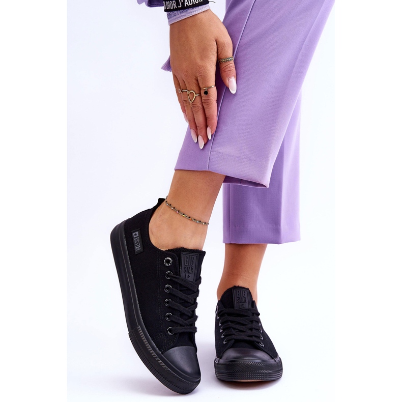 Női alacsony anyagú tornacipő Big Star KK274009 Fekete 1