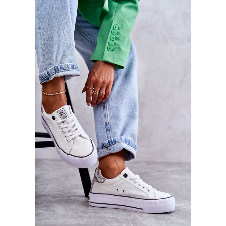 Női anyagú tornacipő Big Star KK274037 fehér 1