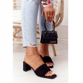 Velúr szandál magas sarkú S.Barski 238-S1 Fekete 5