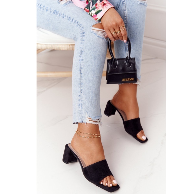 Velúr szandál magas sarkú S.Barski 238-S1 Fekete 1