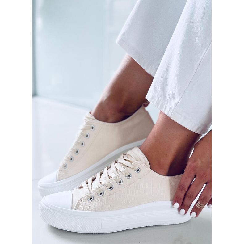 Női Ebbe Beige tornacipő bézs 2