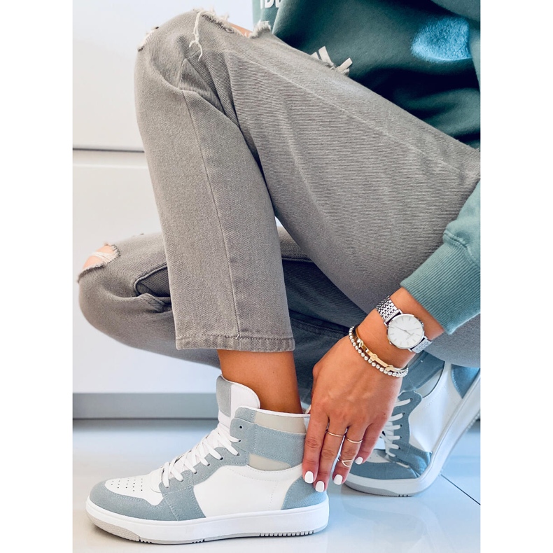 PA1 Dorcas Green bokáig érő tornacipő fehér kék 2