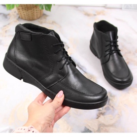 Łukbut Kényelmes szigetelt fekete bőrcsizma Lukbut 675 női 1