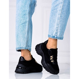 Női tornacipő vastag Shelovet fekete talpon 1