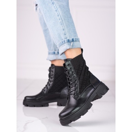 Shelovet női fűzős steppelt fekete táskák 1