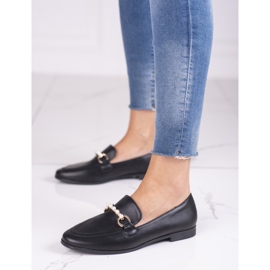 Fekete Shelovet női mokaszinok gyöngyökkel 1