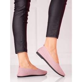 W. Potocki Potocki női szövet balerinák csillámmal rózsaszín 1 W. Potocki Potocki női szövet balerinák csillámmal rózsaszín 1