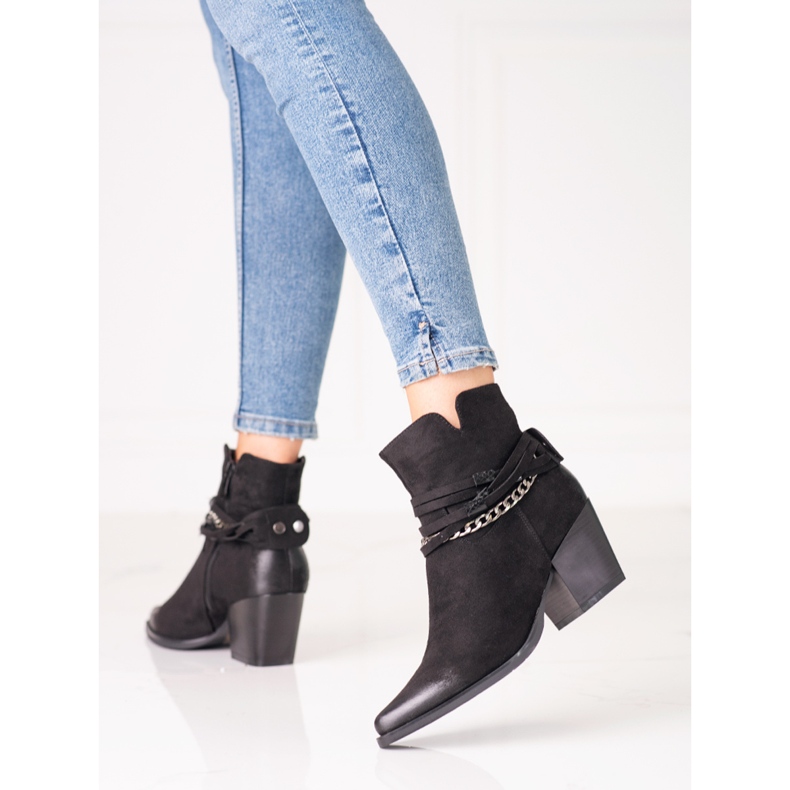 Fekete Shelovet cowboy csizma nőknek 1