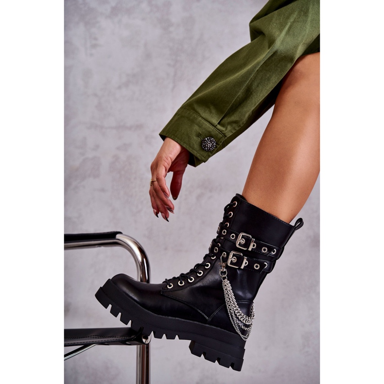 PG1 High Workers Csizmák Fekete Montero lánccal 1