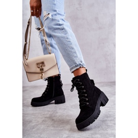 PG1 Női velúr meleg csizma cipzárral, fekete Emilien 2