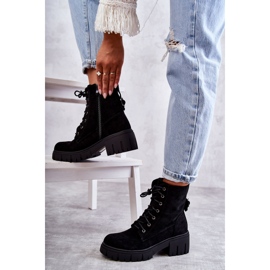 PG1 Női velúr meleg csizma cipzárral, fekete Emilien 4