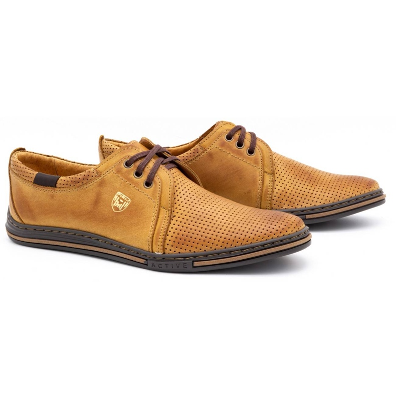 Polbut Bőr férfi cipő 343 perforáció piros bézs 2 Polbut Bőr férfi cipő 343 perforáció piros bézs 2