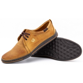 Polbut Bőr férfi cipő 343 perforáció piros bézs 3