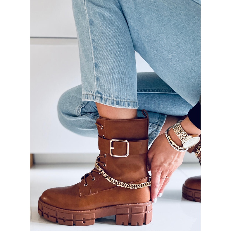 Katonai Maude Camel csizma barna 2