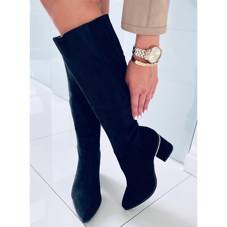 Heather Black magas sarkú csizma fekete 1