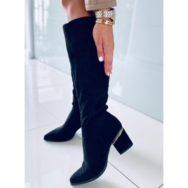 Heather Black magas sarkú csizma fekete 2