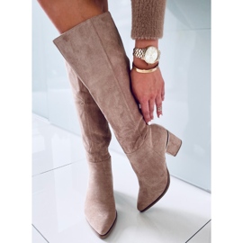 Heather L.KHAKI magas sarkú csizma bézs 1 Heather L.KHAKI magas sarkú csizma bézs 1