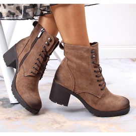 Női barna velúr meleg csizma Potocki 1