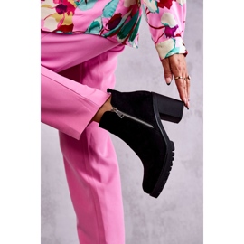 Velúr csizma magas sarkú cipő cipzárral fekete Sevione 2