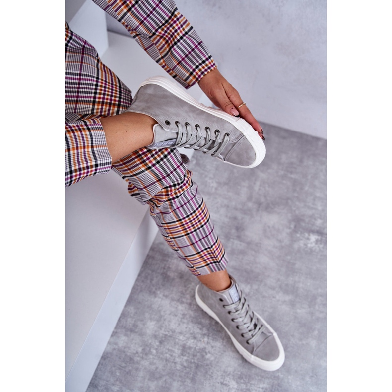 Női tornacipő Big Star High meleg szürke EE274114 2