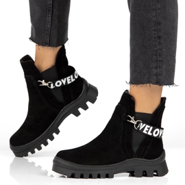 Velúr bebújós bokacsizma díszítéssel Filippo DBT3927 fekete 1