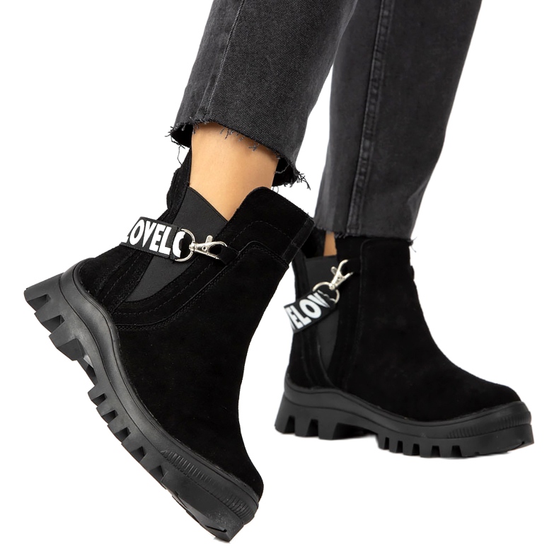 Velúr bebújós bokacsizma díszítéssel Filippo DBT3927 fekete 5