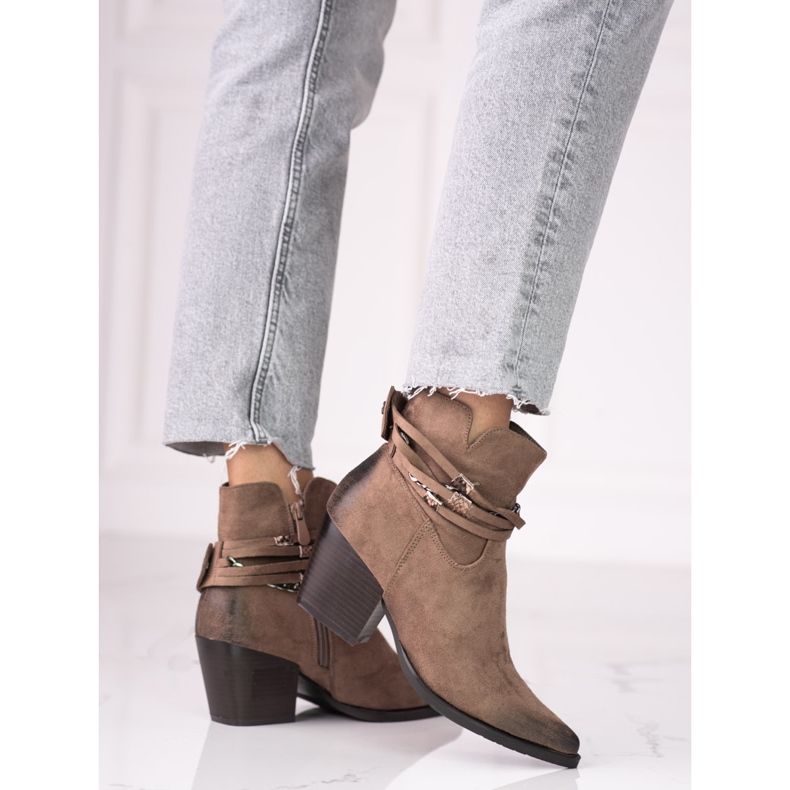 Barna női Shelovet cowboy csizma 2