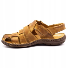 Polbut Férfi bőr szandál 211 bézs 1