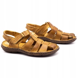 Polbut Férfi bőr szandál 211 bézs 2