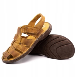 Polbut Férfi bőr szandál 211 bézs 3