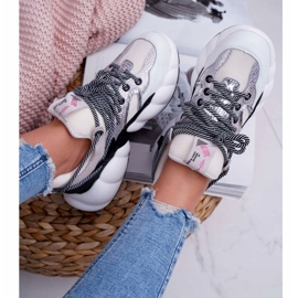 Női sportcipő Big Star, Daniel Lopez, fehér FF274A546 fekete ezüst 4