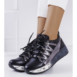 BM Fekete és metál Ballard tornacipő ezüst 1