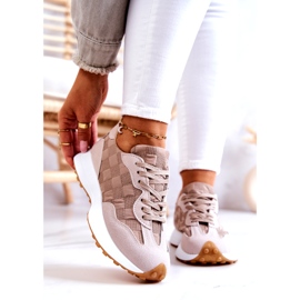 Női bézs kötött sportcipő 1