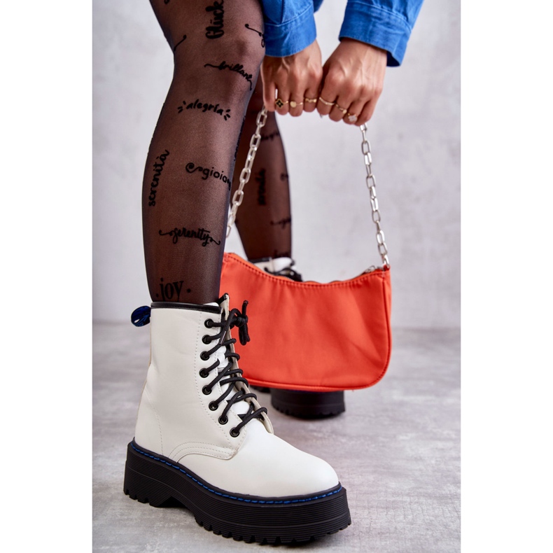 Női megkötött csizma Glany White Callie fehér 2 Női megkötött csizma Glany White Callie fehér 2