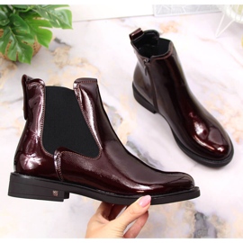 Női cipő lakkozott meleg bordó Potocki WOL93B 1