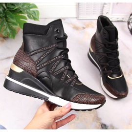 Női fekete ékszeres tornacipő Potocki 1