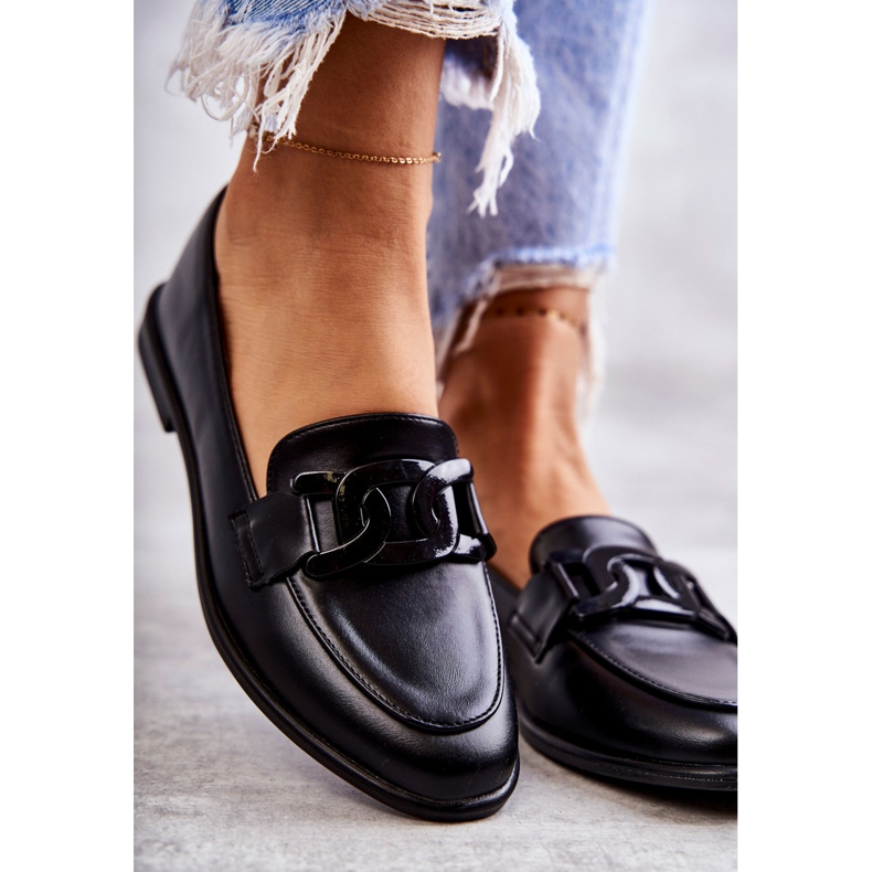 FB2 Női bőrcipők fekete Kerrie díszítéssel 2