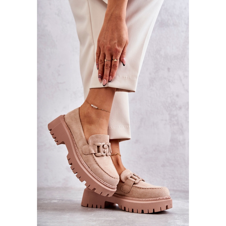 FB2 Bézs Leeza díszes női brogues 2