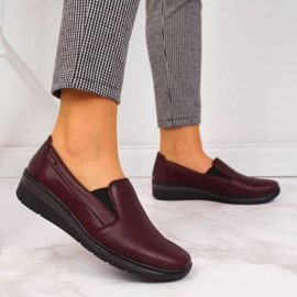 Bőr Slip On Shoes Helios W H350L bordó piros sokszínű 2