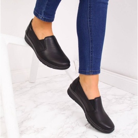 Helios Bőr, bebújós cipő fekete 2