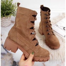 Teve Jezzi blokkra szigetelt női csizma barna 2