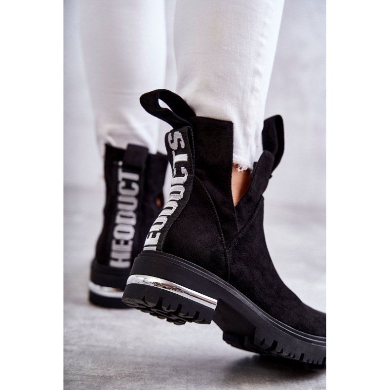 PS1 Fekete Elvera velúr cipők kivágásokkal 2