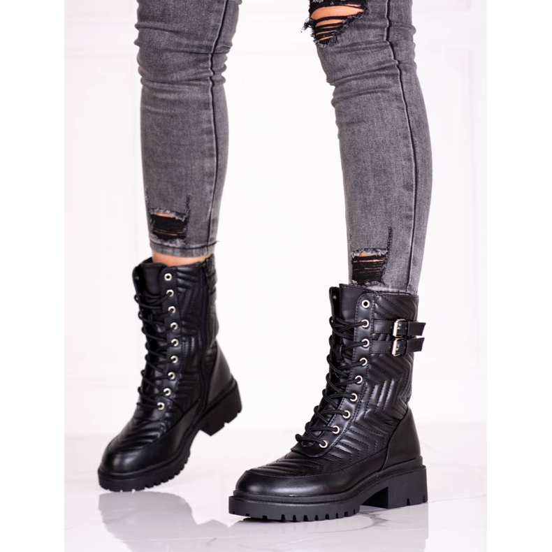 Női munkások stílusos Shelovet foltvarrással fekete 1