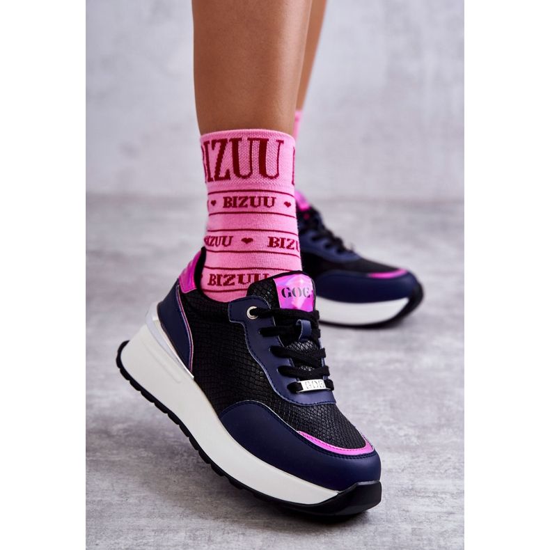 Női sportcipő Wedge GOE KK2N4081 fekete-tengerkék színű 1