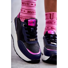 Női sportcipő Wedge GOE KK2N4081 fekete-tengerkék színű 2