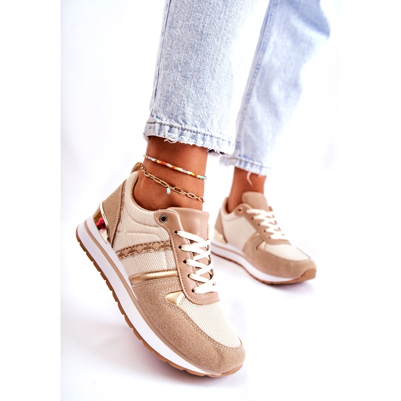 PG1 Klasszikus női megkötött sportcipő Bézs Elenes 3